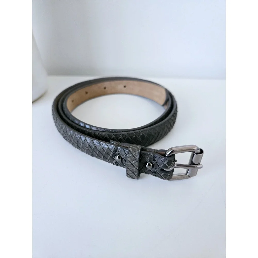 Ann Taylor Women's Leather Buckle Belt Gray Size 36-40 M''